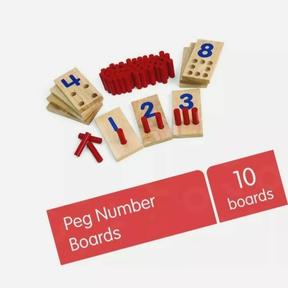 Hands on learning to count add subtract real wood pieces heavy duty New in Box